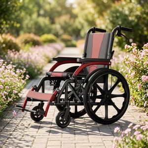 Silla de Ruedas con Ruedas AJ-101, Ligera y Duradera, Fabricada en Metal, Certificada por la CE, para Uso Hospitalario y Doméstico, 1 Año de Garantía - Product Image 6