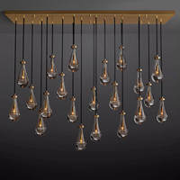 Lustre en verre haut de gamme, luminaire suspendu de luxe pour salon et salle à manger