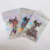 Emballage personnalisé en plastique à fermeture éclair hologramme refermable holographique zip-lock sacs en mylar fermeture à glissière scellée masques pour le visage lotions fards à joues