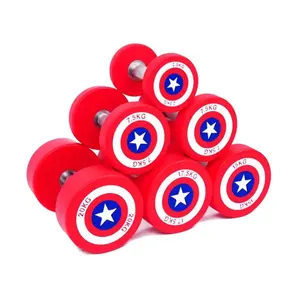 Competitive Price Fitness Maquinas de gimnasio Gym Equipment American Captain Dumbbell/PU Round Dumbbell Set