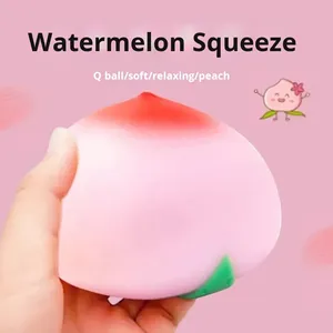 Peach Squishy Stress Relief <b>Toy</b> - Cute Fruit Squeeze <b>Toy</b> for Office <b>Desk</b> Fidget Sensory <b>Toy</b> - Product Image 2