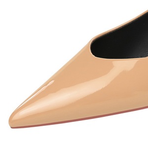 8301 da donna comode <span class=keywords><strong>scarpe</strong></span> da donna con tacco basso con tacco basso a tutto abbinamento stile francese alla moda in vernice Slip-On con bocca poco profonda - Product Image 4