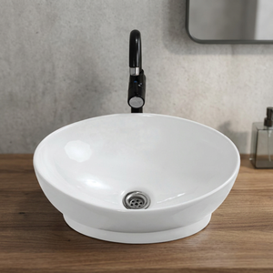 White Designer Ceramic <b>Table</b> Top Wash Basin Porcelain Vessel Bathroom Sink Lavabo for Modern Vanity - Product Image 4