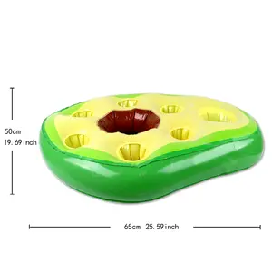 Nieuwe Partij Zelfbediening Draagbare Pvc Opblaasbare Avocado Ijsbar Zwembad Drijvende Drinkhouder Onderzetter Tray Koeler