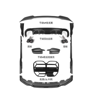 Convient pour <span class=keywords><strong>BMW</strong></span> Nouvelle <span class=keywords><strong>Série</strong></span> <span class=keywords><strong>4</strong></span> I4 Modification G22 Lèvre avant et lèvre arrière G26 425 Fibre de carbone sèche Grille de pare-chocs avant 430 Kit - Product Image 1
