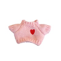 Décoration artisanale textile, pull à motif cœur pour poupée de 17 cm, vêtements pour poupée en peluche, tenue de poupée, accessoire de jouet, artisanat textile