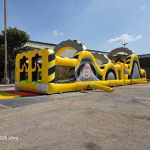 Carreras de obstáculos amarillos y grises Desafío extremo Juego de batalla de carreras de obstáculos inflables - Product Image 3