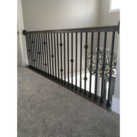 Escalier en fer forgé de style européen moderne à motifs artistiques avec rampes en acier inoxydable pour villas, installation supérieure, résistant à l'eau