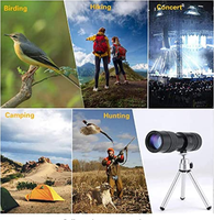 Télescope monoculaire Zoom 25-40X40-Étanche et anti-buée, avec adaptateur pour smartphone et trépied pour l'observation des oiseaux