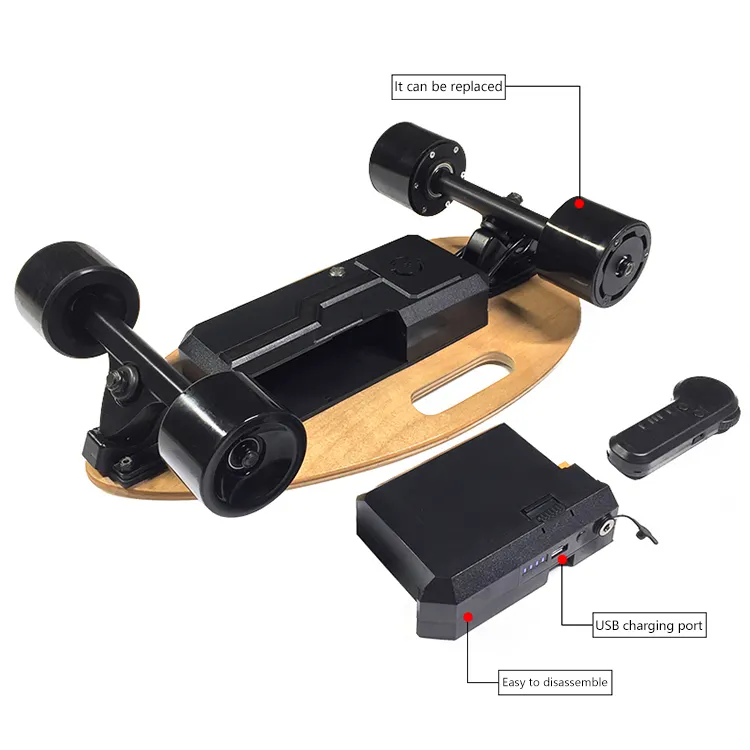 Nuevo 4 de monopatín eléctrico de los niños adultos Scooter pequeña placa Tabla de Skate para adultos