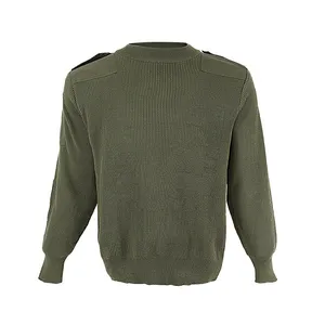 双安全定制战斗战术穿羊毛衫橄榄绿男士成人冬季针织套头衫颜色600克钩编