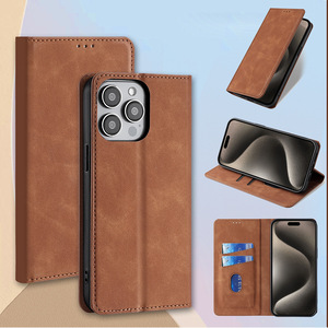Étui de téléphone à rabat en cuir PU de luxe avec porte-cartes et design antichoc pour 16 Pro Max - Product Image 1