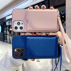 Compatible <span class=keywords><strong>Apple</strong></span> 13 TPU + <span class=keywords><strong>Funda</strong></span> de teléfono con tarjetero a prueba de golpes para 13/Pro Max con múltiples tarjetas y cordón cruzado - Product Image 4