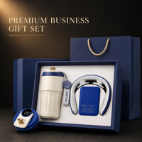 Coffret Cadeau Premium Exécutif : Gobelet Intelligent à Affichage de Température et Masseur Cervical, Logo Personnalisé, Cadeaux d'Entreprise