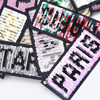 Patchs de lettres réversibles à paillettes « PARIS, VIP, STAR », lettres brodées thermocollantes DIY pour vêtements et accessoires