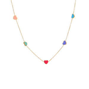 Internet Celebrity Blogger bracciale cuore colorato smaltato di nicchia luce di lusso 18k oro acciaio inossidabile bracciale a catena cuore - Product Image 3