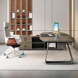 Escritorio de oficina en forma de L personalizado de alta calidad, muebles de oficina de lujo, escritorio de madera, escritorios Boss, mesa de oficina ejecutiva, mesa Modular - Product Image 4