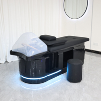 Mobilier pour salon de coiffure Lit de lavage noir complet Lit de shampooing de traitement de tête de style thaïlandais moderne avec circulation d'eau