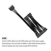 Cable divisor de alimentación SATA, cable de extensión de alimentación de disco duro de 15 pines SATA macho a 5 SATA hembra para HDD, SSD y unidades ópticas