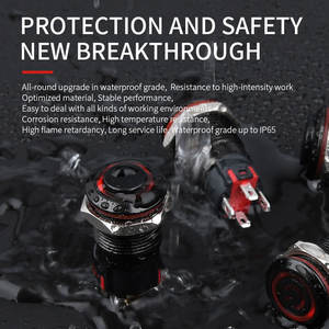 WD12mm interruttore a pulsante con testa alta allumina nera autobloccante alimentazione istantanea lampada a LED IP67 5 v12mm installazione - Product Image 5