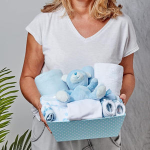 Caja <span class=keywords><strong>de</strong></span> <span class=keywords><strong>Regalo</strong></span> <span class=keywords><strong>para</strong></span> Bebé Color Azul con Cesta <span class=keywords><strong>para</strong></span> Recién Nacido, <span class=keywords><strong>Regalo</strong></span> Perfecto <span class=keywords><strong>para</strong></span> Mamás Primerizas, Regalos <span class=keywords><strong>para</strong></span> Baby Shower - Product Image 3