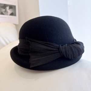 <span class=keywords><strong>CPC</strong></span> dames nouveau style laine Fedora chapeau Hepburn Style Cloche chapeaux élégant dames église chapeau - Product Image 3