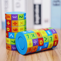 Addition Soustraction Multiplication et Division Numéro en bois Cube magique Jouet éducatif pour enfants Cadeau