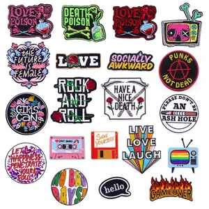 New Design iron on girl power Punk patch for Clothing Bag decoration