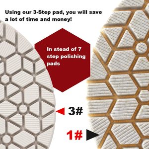 Tampon de <span class=keywords><strong>polissage</strong></span> flexible hybride diamanté JDK 4 pouces (100 mm) à 3 étapes pour granit, quartz, marbre, pierre technique, <span class=keywords><strong>polissage</strong></span> humide/sec pour sols - Product Image 4