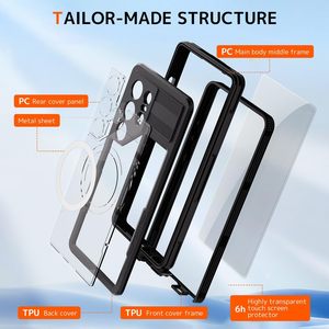 Étui de téléphone portable pour S25/S23 Ultra, design sportif, TPU+PC+PET, étanche, magnétique, protection 360°, protection d'écran intégrée - Product Image 2