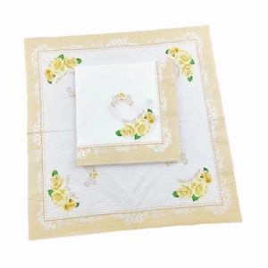 Khăn Giấy Cá Nhân Hóa Có Lá Vàng Nhiều Màu Sang Trọng In Hình Tiệc Cưới 2 Lớp Dùng Một Lần Tại Nhà Máy - Product Image 3