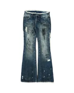 ZHUO YANG Garment Exposed Distressing Flared Jeans women high waist stretch jeans bell bottom ripped skinny women pant