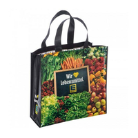 Groothandel Recyclebare PP Non-Woven Tassen met Aangepast Logo Letterprint Herbruikbare Supermarkt Promotionele Boodschappentassen