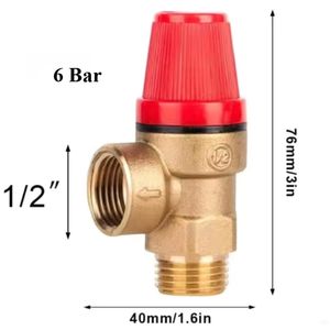1 unidad de interruptor de seguridad de latón para drenaje y alivio de presión, 1/2 pulgada DN15, para calentador de agua solar, con cable interno y externo de 1/2 pulgada - Product Image 5