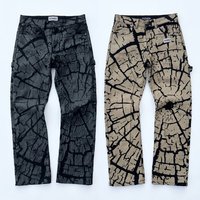 Pantalones de Trabajo DiZNEW para Hombre, Estilo Carpenter, con Múltiples Bolsillos, Presilla para Martillo y Estampado de Textura Rugosa, Corte Recto, Estilo Gorpcore