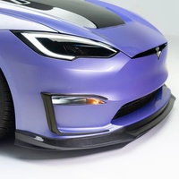 Couvre-ventouses d'admission d'air avant en fibre de carbone pour Tesla Model S Plaid V Style