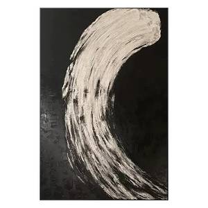 SQ trừu tượng màu đen và trắng tối giản bức tranh lớn dài đóng khung tường nghệ thuật trên vải kết cấu bức tranh hiện đại phòng khách trang trí nội thất - Product Image 6