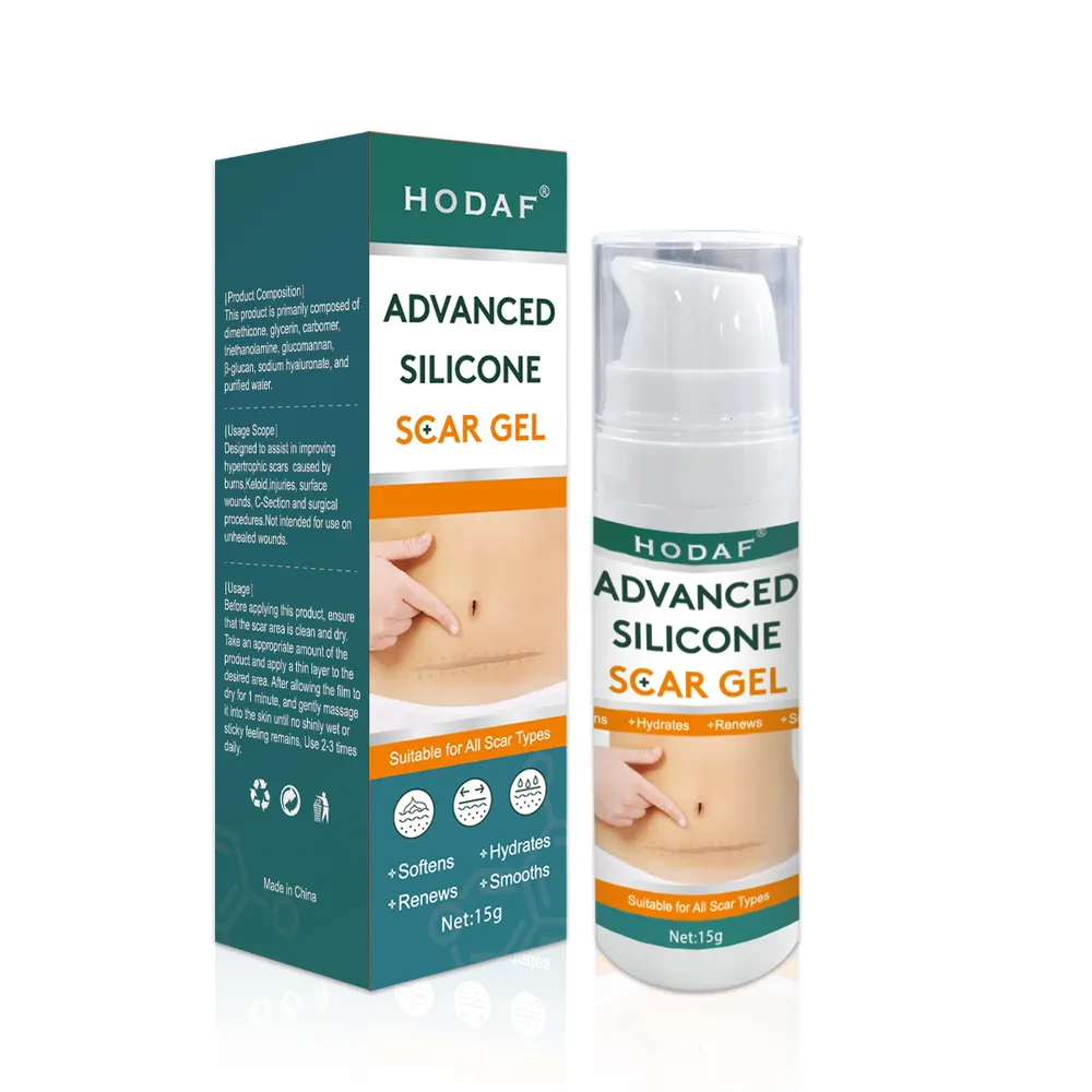 Gel de silicone para tratamento de cicatrizes OEM, gel para renovar e suavizar cicatrizes