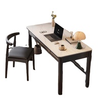 Bureau d'ordinateur portable/table d'étude moderne en bois de chêne massif et console sculptée à la main chinoise avec tiroir, durable