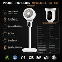 Offre promotionnelle : Ventilateur soufflant électrique oscillant turbo robuste et minimaliste pour niche de chien avec crochet de suspension
