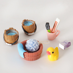 Miniature de scène de maison de poupée simulée, modèle de seau, ornement DIY, accessoires miniatures pour bain, brosses à dents, <span class=keywords><strong>dentifrice</strong></span> - Product Image 2