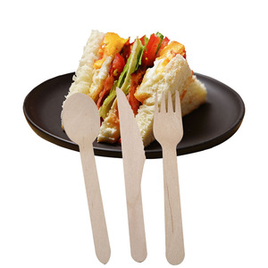 Fabbrica eco-friendly naturale betulla biodegradabile usa e getta cucchiaio forchetta coltello Set di posate <span class=keywords><strong>in</strong></span> legno per la <span class=keywords><strong>vendita</strong></span> - Product Image 1