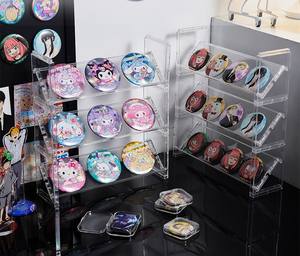 Présentoir à badges multicouche en acrylique, empilable et anti-poussière, pour collectionneurs, étagère de présentation pour badges de 45/60/70 mm - Product Image 3