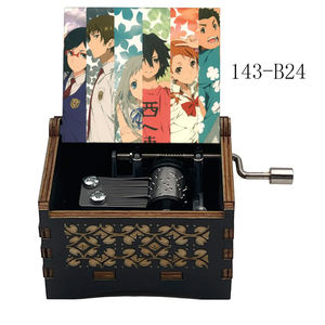 Caja de música con manivela de madera con Base secreta Anime la flor que vimos ese día película lindo recuerdo especial amigos regalos de navidad - Product Image 6