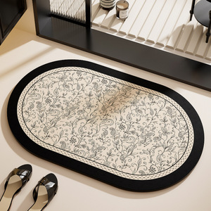 Tapis de bain ovale Cangming en terre de diatomée, antidérapant, absorbant, séchage rapide, pour salle de bain et entrée - Product Image 2