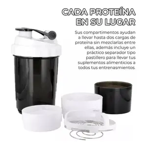 Bouteille de shaker de protéines de sport 500 ml sans BPA avec boule de shaker en fibre de nylon, accessoire de fitness unisexe, kit de deux pièces ELEGATE VAS.17X2 - Product Image 3