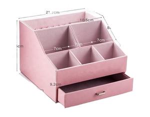 LG8156 Table <span class=keywords><strong>de</strong></span> chevet design en cuir PU, plateau <span class=keywords><strong>de</strong></span> rangement pour bijoux, organiseur, plateau <span class=keywords><strong>de</strong></span> décoration intérieure à 2 niveaux avec trou <span class=keywords><strong>de</strong></span> charge - Product Image 2