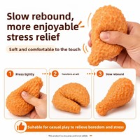 Jouet anti-stress créatif en caoutchouc thermoplastique souple en forme de cuisse de poulet de 20 cm, extra-large, à récupération lente, aide à la décompression