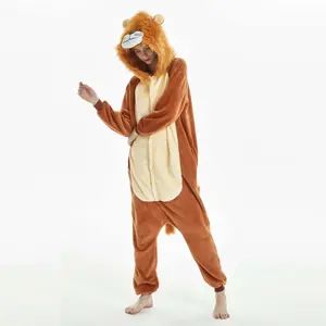 IN-STOCKED Retail Wholesale Anime Cosplay Costume Lion Unisex Sleep Suit Halloween Festival Party Animal Costumes