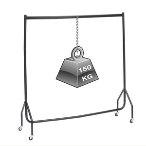 Heavy Duty <strong>Black</strong> Clothes <strong>Rail</strong> 5ft Long Garment Rack Rolling <strong>Clothing</strong> Rack - Product Image 5